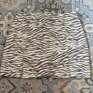 Altar'd State Black & White Zebra-Print Mini Skirt